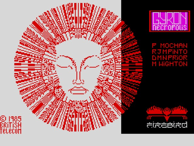 Gyron title screen for ZX Spectrum